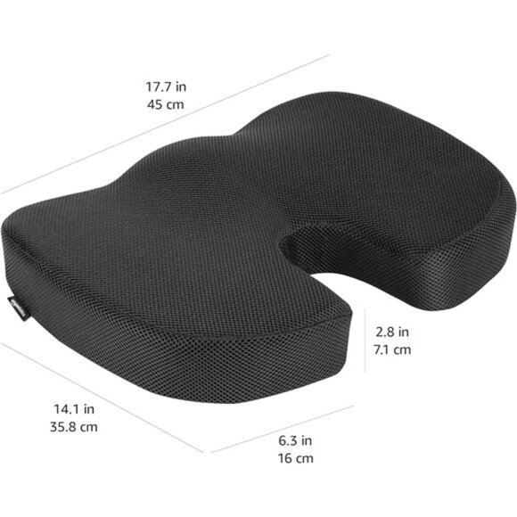 memory foam seat cushion office chair support ergonomic comfort gel cushion blac - Picture 3 of 7